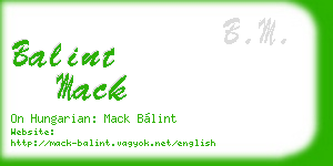 balint mack business card